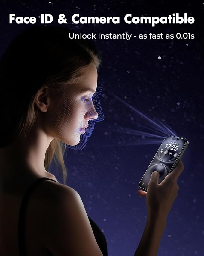 UNBREAKcable iPhone 16 Screen Protector 3-Pack 3 Tempered Glass + 3 Camera Lens Protectors 9H Hardness HD Clarity Anti-Fingerprint Case Friendly 6.1 Inch