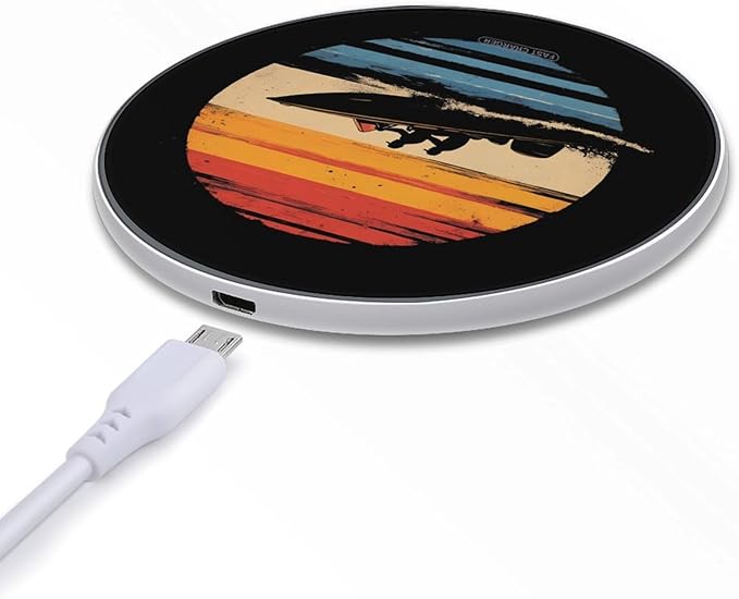 Vintage Jet Ski Sports Wireless Charger Anti-Slip Wireless Charging Pad Slim Charger Mat for Men Women
