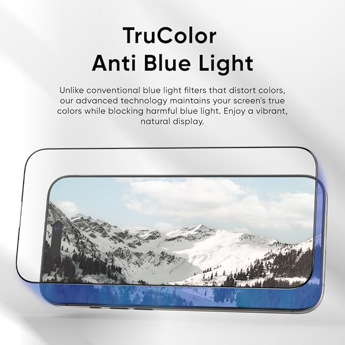 FLOLAB NanoArmour ONETIME MAX for iPhone 16 Pro Max Screen Protector: Clear Anti-Blue Light Screen ProtectorInfinity Edge Military-Grade Tempered Glass Durable Easy Install Dust-Free