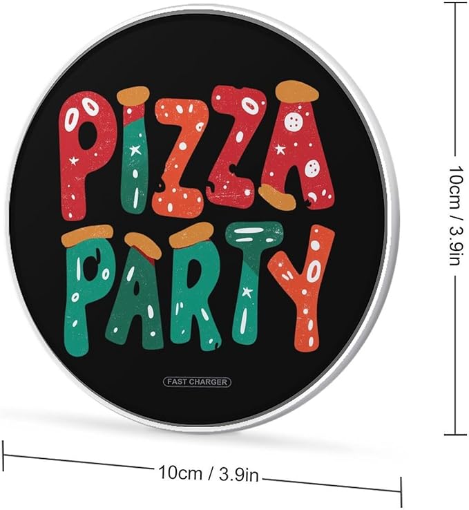 Pizza Party Phone Charger Magnetic Charging Pad Anti-Slip with USB Cable