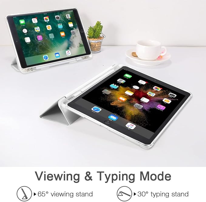 JOYLAND Colorful Flowers Floral Pad Case Cover for 11 Inch iPad Pro 2018/2020/2021 White Case with Pencil Holder Smart Trifold Stand Cover Soft TPU Cover for iPad Pro 11 (2018/2020/2021)