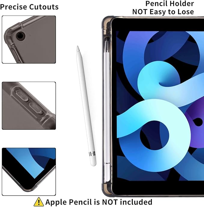 MAYCARI Butterfly Case for iPad 9.7 inch 2017/2018 with Pencil Holder Cute iPad 5th/6th Generation Protective Case with Soft TPU Back Auto Sleep/Wake Cover Slim Shell for Girls Women