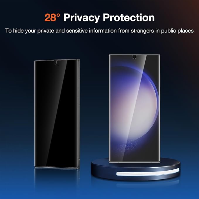 2 Pack Anti Spy Screen Protector Install kit for Samsung Galaxy S22 Ultra 5G 6.8 Inch3D Curved Full-coverage Screen Protective Film Anti-Scratch 30 Seconds Installation Sensitive Touch