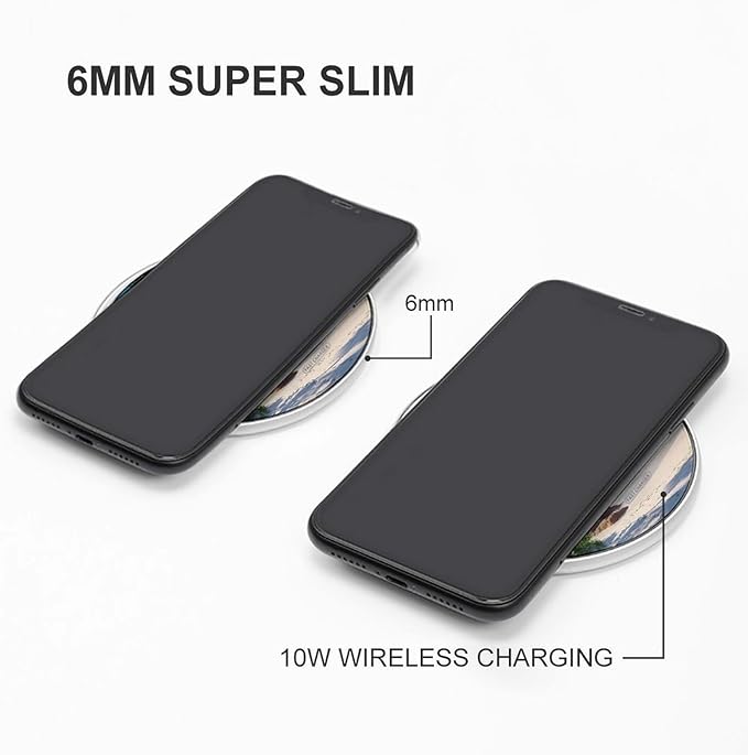 Beach Landscape Coconut Palm Tree Wireless Charger Anti-Slip Wireless Charging Pad Slim Charger Mat for Men Women
