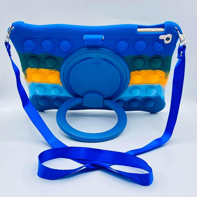 for IPad 9.7 inch Case for Boys Girls iPad 6th 5th Generation Case 2018/2017 iPad Air 1&amp2 Popit Case with 360° Rotatable Stand &amp Shoulder Strap