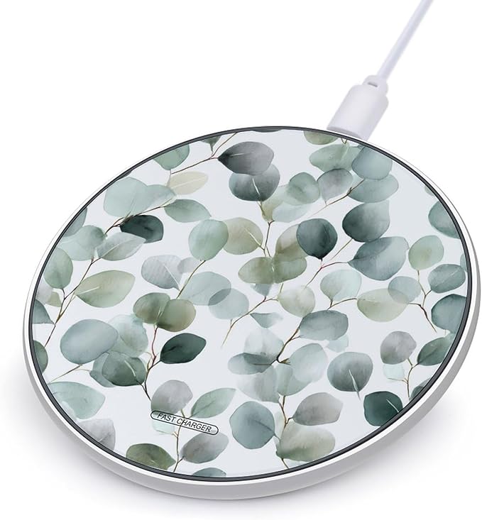 Eucalyptus Eucaly Leaves Phone Charger Magnetic Charging Pad Anti-Slip with USB Cable