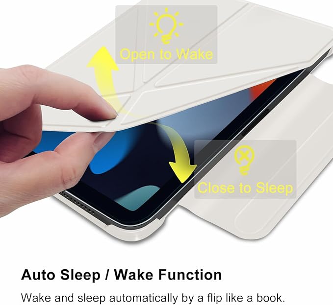 for iPad mini 7 A17 Pro Case(2024)iPad mini 7th/6th Slim Powerful Magnetic Case4 Standibg AnglesVertical Stand Coverwith Auto Wake/Sleep and with Pencil Holder - Cream White