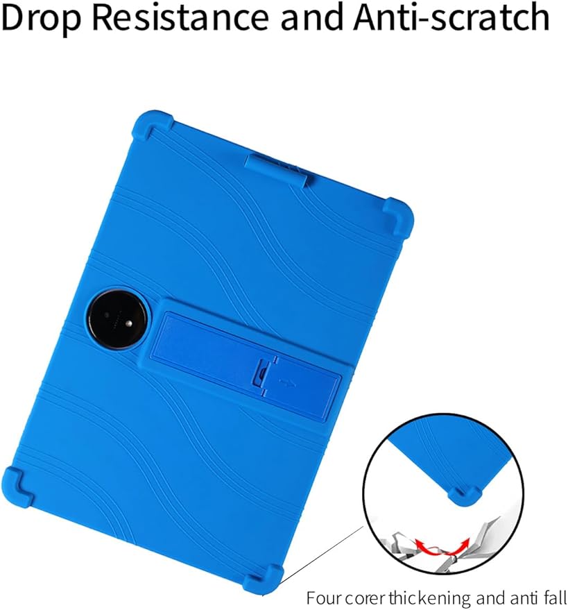 for TCL NXTPAPER 14 14 Inch Tablet CaseBOVUGAC Soft Silicone Adjustable Stand Shockproof for TCL NXTPAPER14 14 Tablet(Blue)