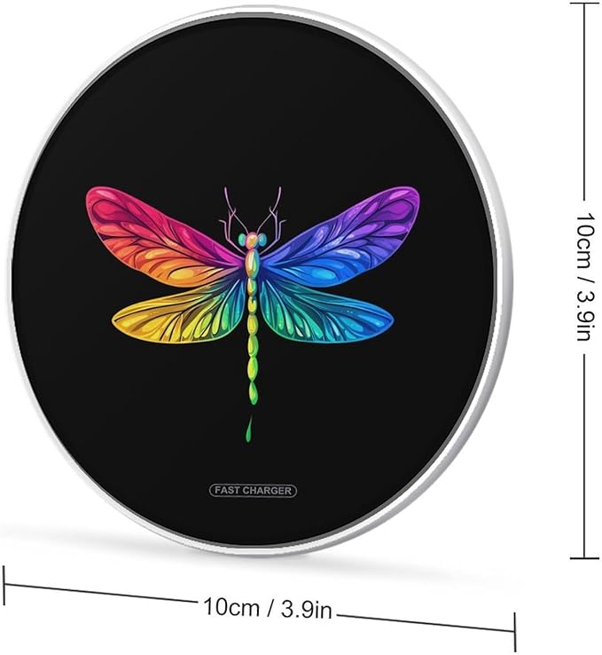 Colorful Butterflys Insect Wireless Charger Anti-Slip Wireless Charging Pad Slim Charger Mat for Men Women