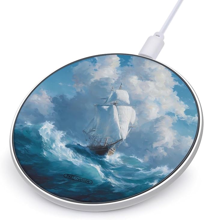 Sailboat Sails Sailing Navigation Phone Charger Magnetic Charging Pad Anti-Slip with USB Cable