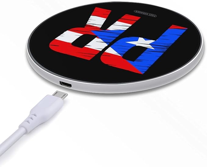 Puertorico P.R. Flag Fast Portable Charger 10W Funny Graphic Phone Charging Pad with USB Cable