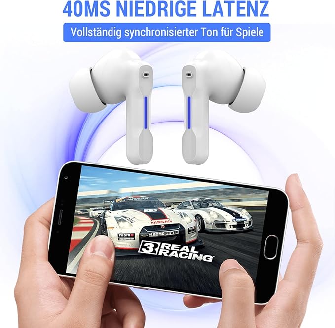 Middle Rabbit SW4 USB Wireless Earbuds for PC and Laptop: Bluetooth Headphones with 2.4GHz Dongle for Work Wireless Headset for Work with Microphone Earphones with Mic for Computer Desktop(White)