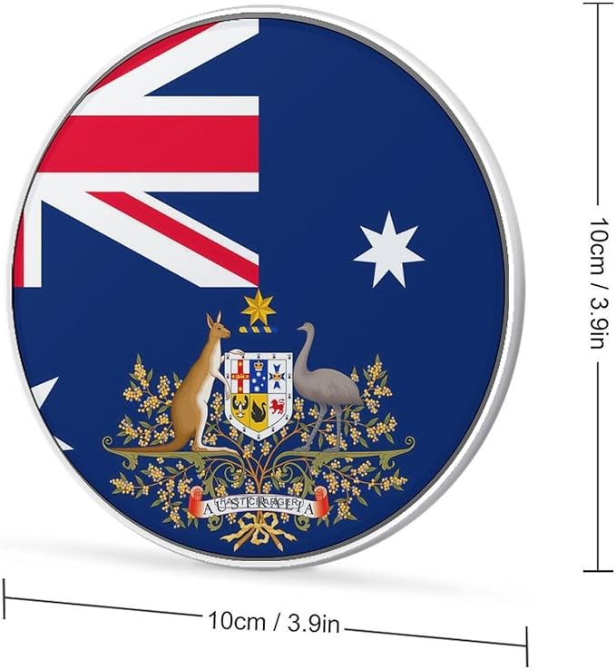 Flag of Australia Australian Coat of Arms Phone Charger Magnetic Charging Pad Anti-Slip with USB Cable