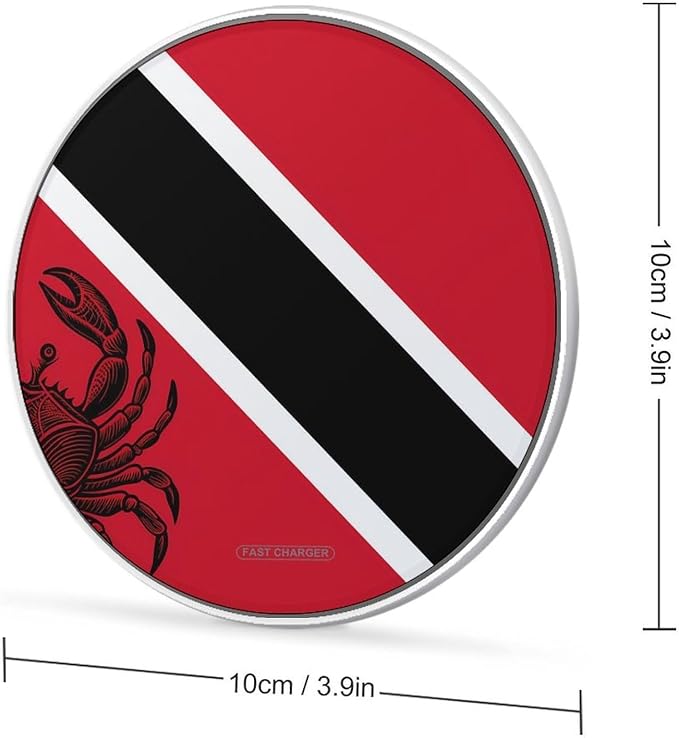 Trinidad and Tobago Flag with Crab Phone Charger Magnetic Charging Pad Anti-Slip with USB Cable