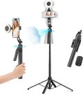 Acer Gadget Auto Face Tracking Tripod for iPhone/Cell Phone/Android/Camera with Light and Remote 64 No App 360°Rotating Tripod Selfie Stick for Tiktok YouTube Vlog Live Streaming Video Recording