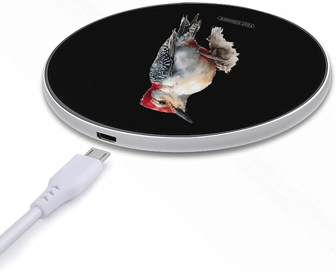 Watercolor Woodpecker Bird Phone Charger Magnetic Charging Pad Anti-Slip with USB Cable