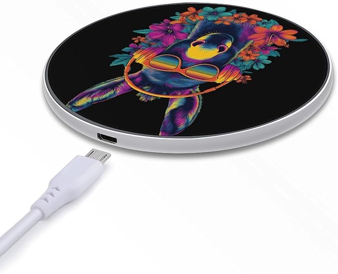 Donkey Rainbow Sunglasses Flower Phone Charger Magnetic Charging Pad Anti-Slip with USB Cable