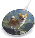 Corgi Dog Standing on Top of A Mountain Phone Charger Magnetic Charging Pad Anti-Slip with USB Cable