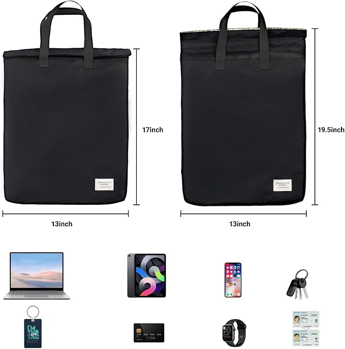 Faraday Bag for Electronics 5G/Bluetooth/WiFi/GPS Signal Blocking Anti-Tracking Faraday Cage with Handle EMP Protection Bag for Laptops Tablets Phones Car Keys (19.5X13inch)