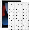Cute Polka Dot Heart for iPad Air 11 Inch Case 7th/6th Generation (M3/M2) 2025/2024 with Pencil Holder Auto Sleep/Wake White Leather Soft TPU Back Cover