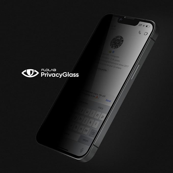 FLOLAB NanoArmour ONETIME PRO for iPhone 15 Privacy Screen Protector Anti-Reflective 3D Edge-to-Edge Anti-Spy Tempered Glass Reinforced Edges Durable Smooth Easy Install Dust-Free