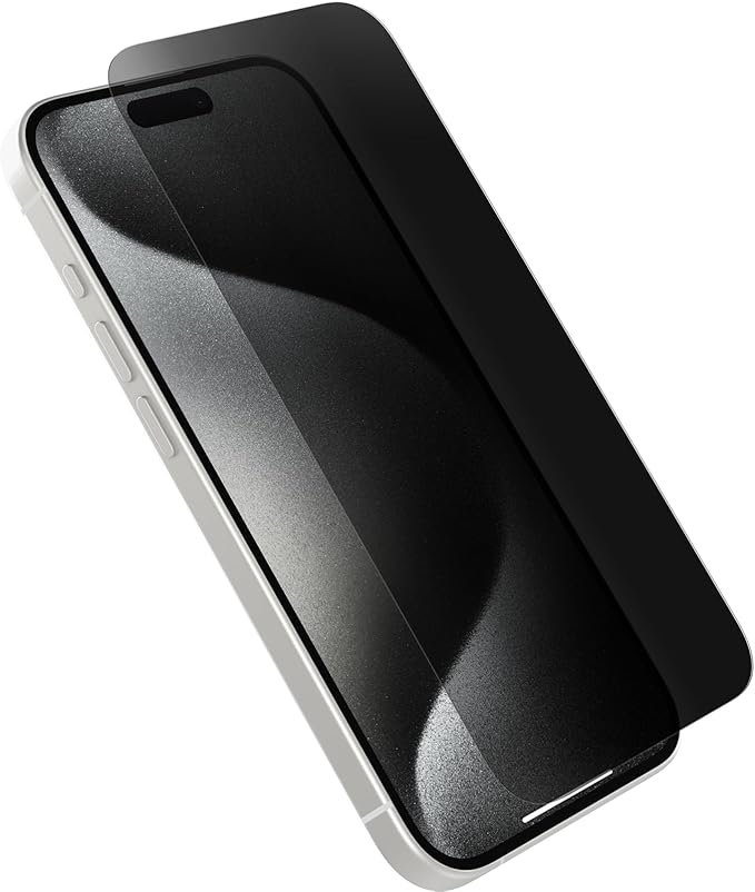 OtterBox iPhone 15 Pro (Only) Premium Pro Glass Privacy Guard antimicrobial anti-scratch protection shatter Resistant crystal clarity (ships in polybag ideal for business customers)