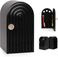 Phone Box for Family Time Bamboo Cell Phone Jail 3 Sections Hold 6 Phones with Charging Holes Phone Holder Self-Discipline Box Help Kids Adults Focus Back Mobile Phone Addiction (Black)