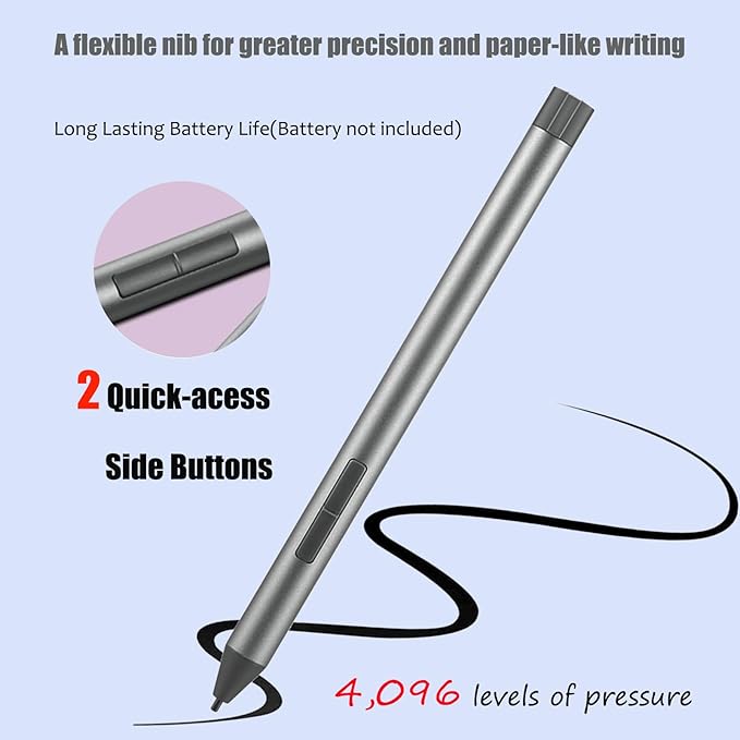 Stylus Pen Compatible with Lenovo Digital Pen 3 for Yoga 6/7/9 YogaBook 9 IdeaPad Flex 5 ThinkBook (Silver)