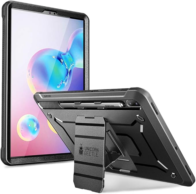 SUPCASE UB Pro Series Case for Galaxy Tab S6 with Built-in Screen Protector Full-Body Rugged Kickstand Protective Case for Galaxy Tab S6 10.5 Inch Model SM-T860/T865/T867 2019 Release (Black)