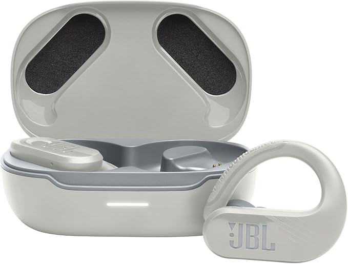 JBL Endurance Peak 3 - Dust and Water Proof (IP68) True Wireless Active Earbuds JBL Pure Bass Sound Up to 50 Total Hours of Playback with Speed Charge Ambient Aware &amp Talk Thru (White)