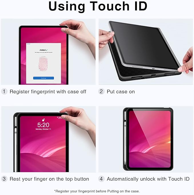 Antbox Case for iPad (A16) 11th Generation 11'' 2025/iPad 10th Generation 10.9'' 2022 with Built-in Pencil Holder Auto Sleep/Wake Function PU Leather Smart Cover (Red)