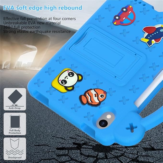 Compatible with Apple iPad mini 6 2021 8.3 inch Tablet Case Lightweight Shockproof Protective Case with Shoulder Strap &amp Stand Handle &amp Pen Tray for Girl Kid Gift Sky Blue
