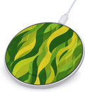 Green Lemon Yellow Wave Geometry Phone Charger Magnetic Charging Pad Anti-Slip with USB Cable