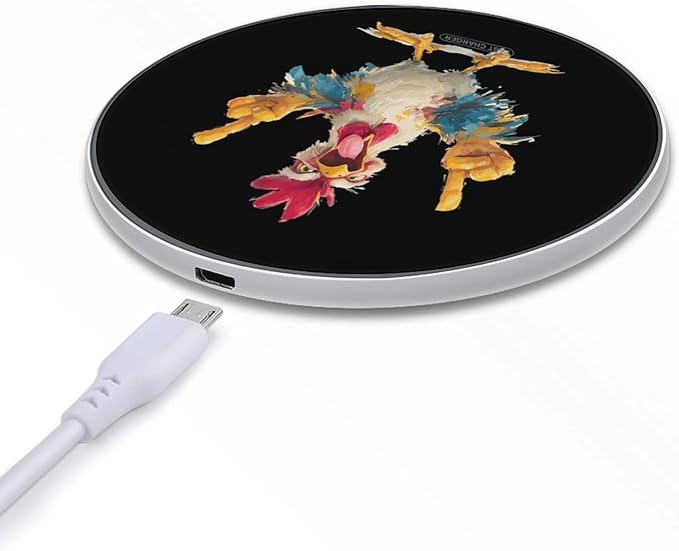 Funny Chicken Fast Portable Charger 10W Funny Graphic Phone Charging Pad with USB Cable