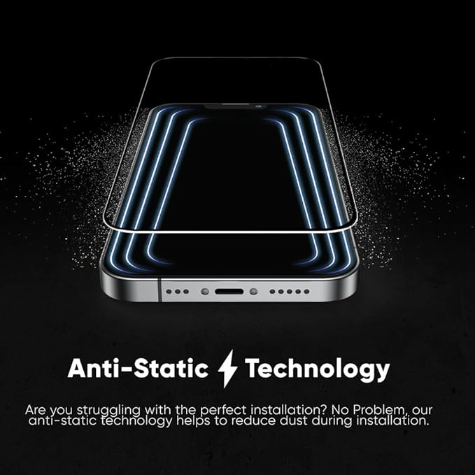 FLOLAB NanoArmour ONETIME MAX for iPhone 16 Pro Screen Protector: Clear Anti-Blue Light Screen ProtectorInfinity Edge Military-Grade Tempered Glass Durable Easy Install Dust-Free