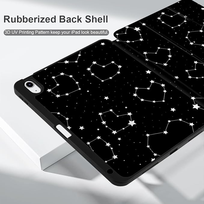 MEEgoodo for M4/M3/M2 iPad Air 11 inch Case 2026 2025 2024Case for iPad Air 5th Generation/iPad Air 4th Gen 10.9 inch 2022 2020 Tablet Cover with Soft TPU Back Shell Constellations &amp Hearts