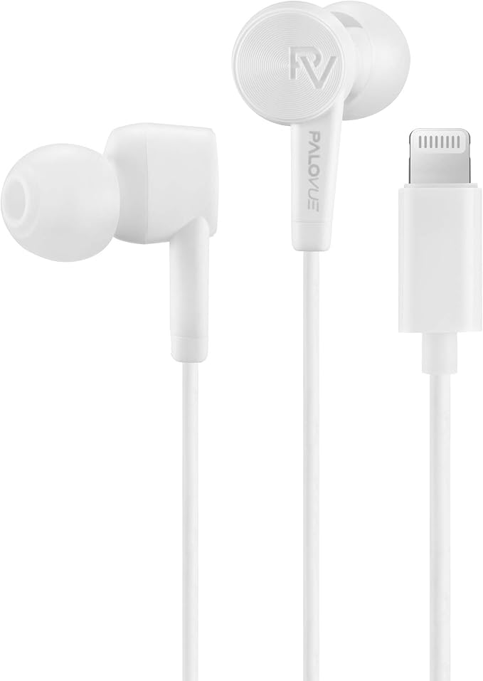 PALOVUE Lightning Headphones Earphones Earbuds Compatible iPhone 14 13 12 11 Pro Max X XS Max XR 8 Plus 7 Plus MFi Certified with Microphone Controller SweetFlow White