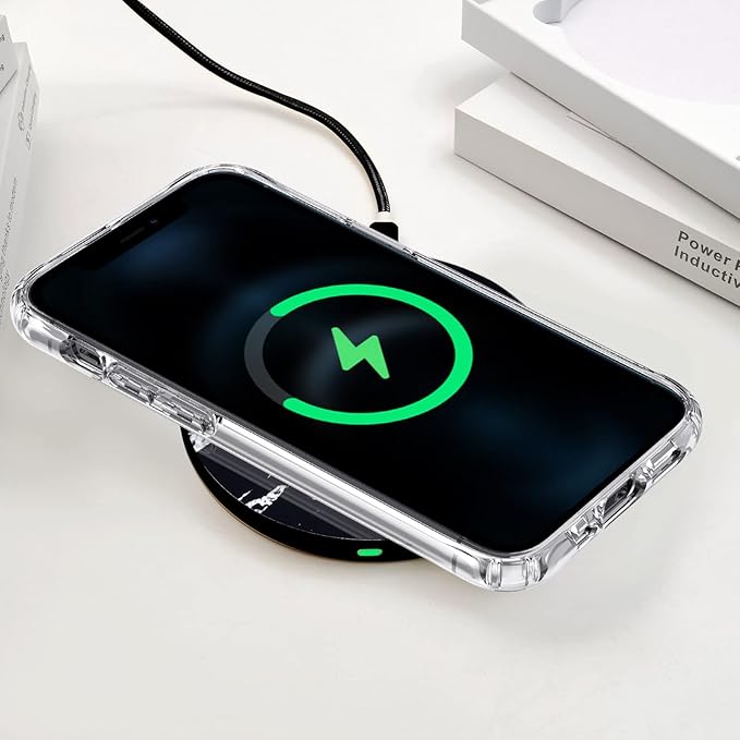 Omio Marble Wireless Fast Charging Pad Qi Wireless Charging Base Marble Wireless Charger for iPhone 17 Pro Max/16 Pro Max/15 Pro Max/14 Pro Max/Galaxy Z Flip 7/Z Fold 7/S25 Ultra/S24 More Qi Devices