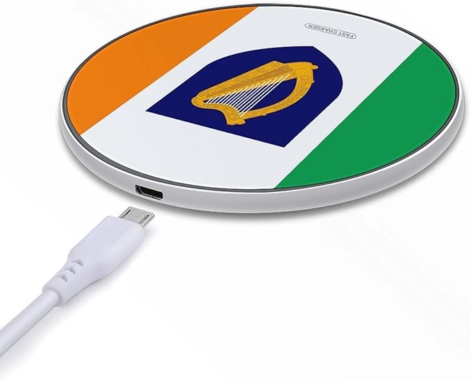 Irish Flag Ireland National Emblem Phone Charger Magnetic Charging Pad Anti-Slip with USB Cable