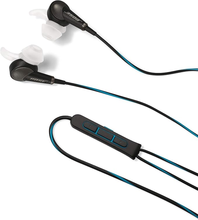 Bose QuietComfort 20 Acoustic Noise Cancelling Headphones Compatible with Apple Devices Black (Renewed)