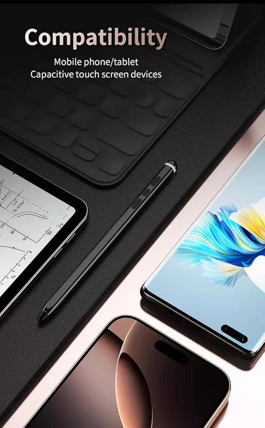 Z Fold 7 S Pen (WithBluetooth) for Samsung Galaxy Z Fold 7/ Fold 6 Fold EditionStylus Pen for Samsung Galaxy Tablet Android Microsoft Surface AMZ Fire HDApple All Touch Screen Devices (Black)