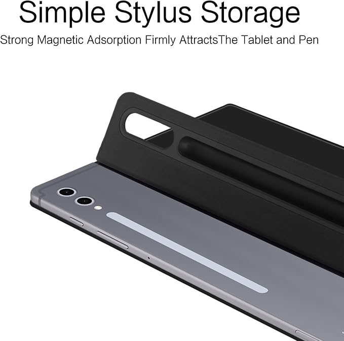 for Samsumg Galaxy Tab S10 FE+/S10 FE Plus 13.1 inch Magnetic Protective Slim Lightweight Smart Stand Case Soft and Silky to The Touch with Latest Voltage TechnologyAuto Sleep/Wake (Black)