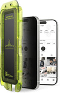Ringke Easy Slide Privacy Tempered Glass for iPhone 17 Screen Protector [Anti Spy] Easy to Install Case Friendly Privacy Screen Protector - 2 Pack