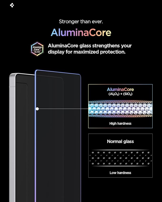 Spigen AluminaCore Tempered Glass Screen Protector [Glas.tR EZ Fit - Privacy] designed for Galaxy S26 Plus [2 Pack] 10H+ Hardness Aluminum-Enhanced Durability