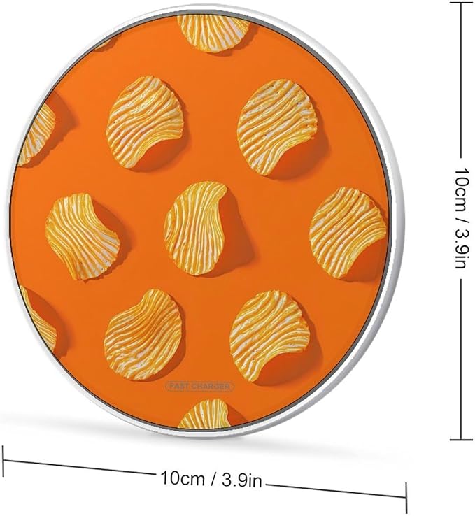 Potatoes Chips Fast Portable Charger 10W Funny Graphic Phone Charging Pad with USB Cable