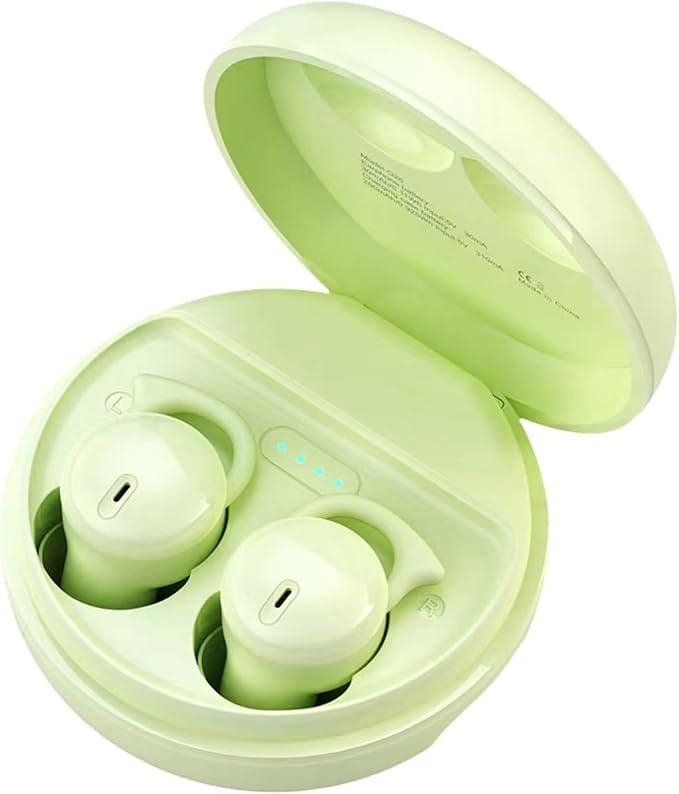 Piegridiat Invisible Sleep HeadphonesSleep Earbuds for Side SleepersSmall Comfortable Fit Noise Blocking Sleep Ear BudsBluetooth 5.3 Wireless Earbuds in-Ear Ear Buds for Sleeping Working (Green)