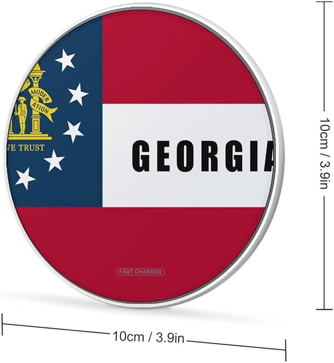 Georgia State Flag U.S.A. Phone Charger Magnetic Charging Pad Anti-Slip with USB Cable