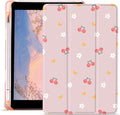 JOYLAND Flower Cherry Printed Case for iPad Air 4 2020/iPad Air 5 2022 10.9 Inch with Pencil Holder Foldable Auto Wake/Sleep Soft TPU Back Kawaii Pink Girly Leather Cover