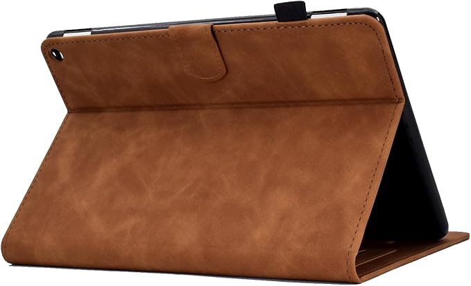 Folio Case for Amazon Kindle Fire HD 8/Fire HD 8 Plus (12th/10th Generation 2024/2022/2020) 8 with Stand/Pencil Holder [Auto Sleep/Wake] Embossed PU Leather Smart Cover Brown Butterfly Flower