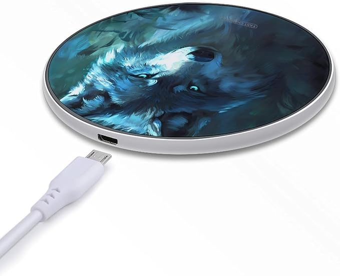 Ethereal Wolf Phone Charger Magnetic Charging Pad Anti-Slip with USB Cable